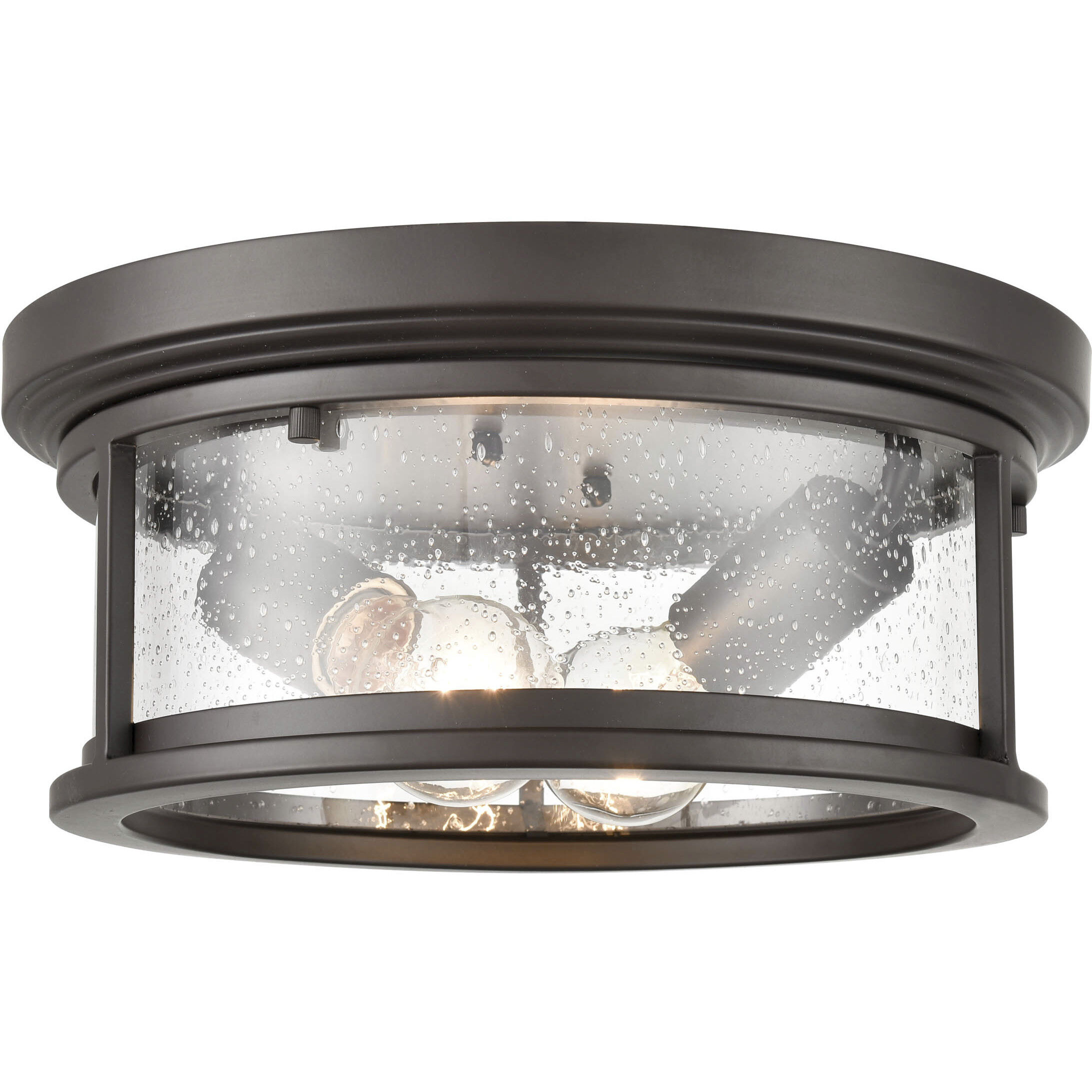 Bresley 2 Light 12 inch Powder Coated Bronze Outdoor Flushmount